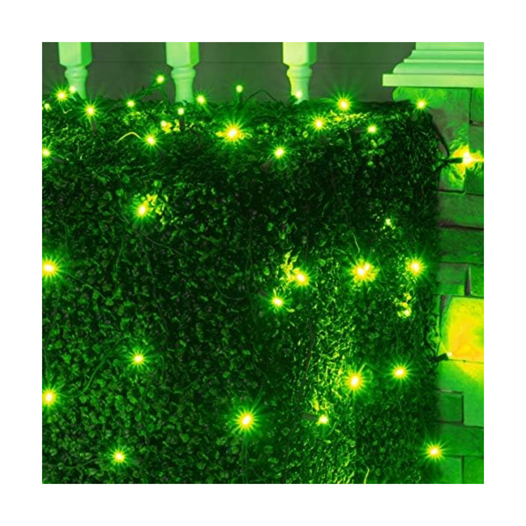 Wintergreen Lighting 100 5mm Green LED Christmas Net Lights, 4 x 6 ft Green Wire Outdoor Holiday Hedge & Bush Lights for Christmas Displays, Commercial Grade