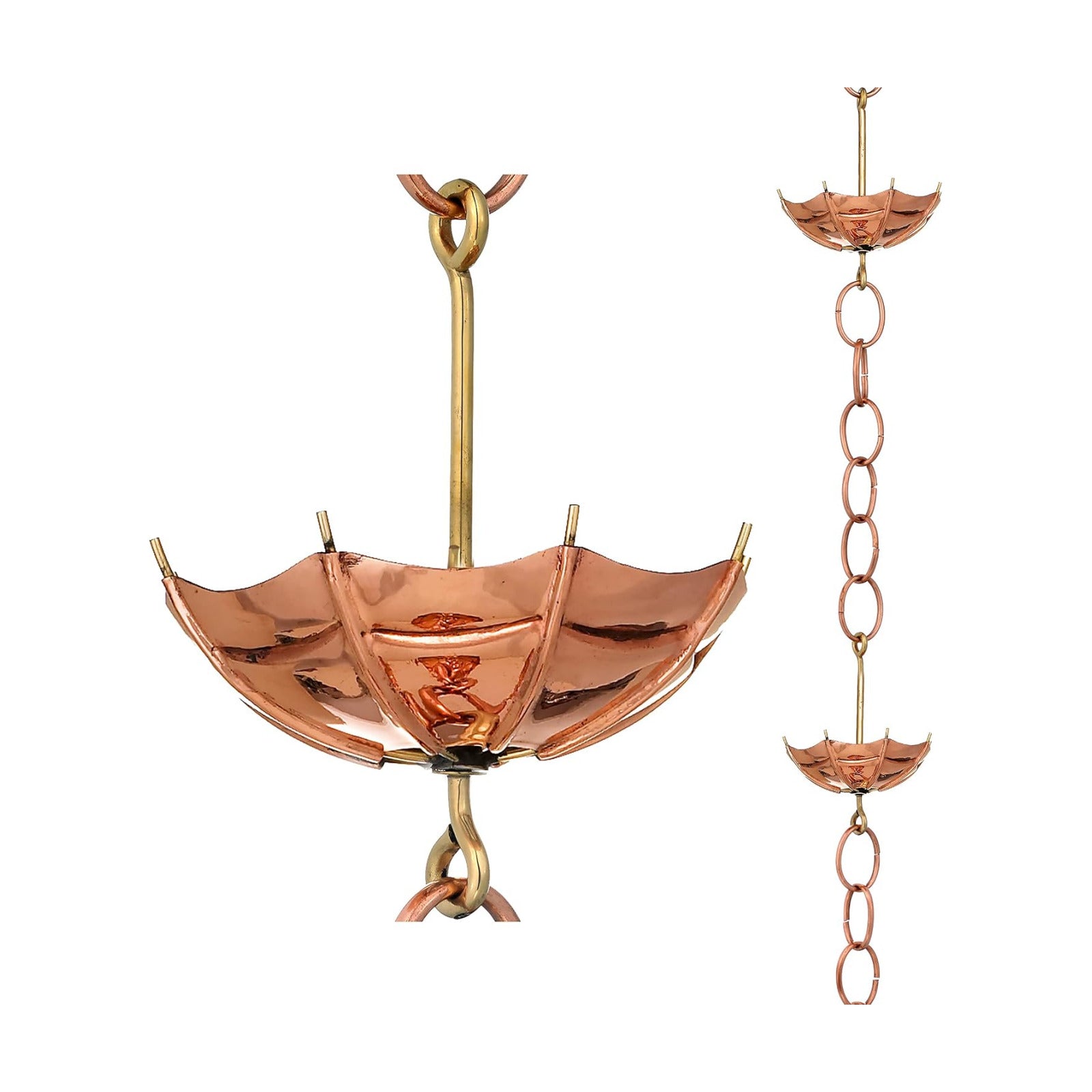 Good Directions 486P-8 Umbrella Rain Chain 8-1/2 Feet Long, Extra Large Umbrellas, 100% Pure Copper