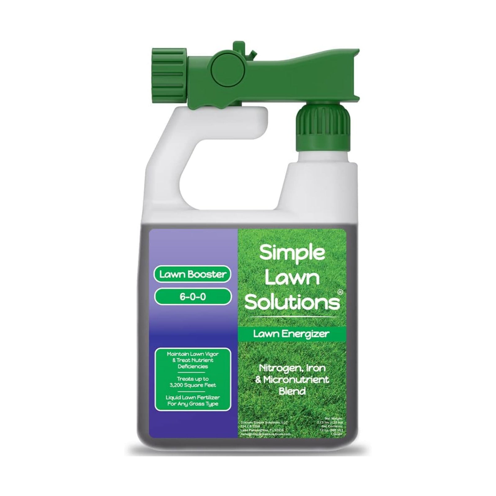 Commercial Grade Lawn Fertilizer with Iron- Liquid Fertilizer Spray- Nitrogen and Iron for Deeper Green Turf- Any Grass