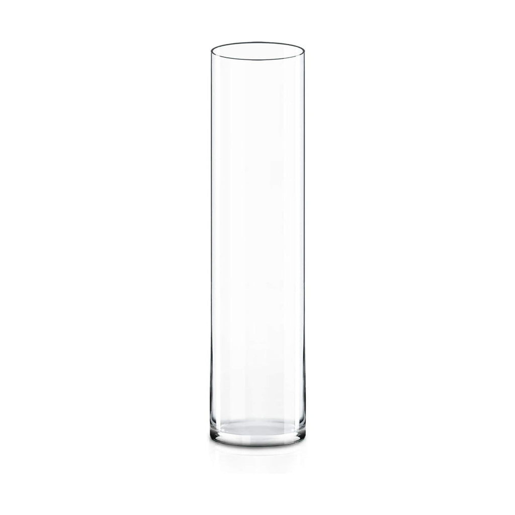 CYS Excel Clear Glass Cylinder Vase (H:20" D:4") | Multiple Size Choices Glass Flower Vase Centerpieces | Hurricane Floating Candle Holder Vase