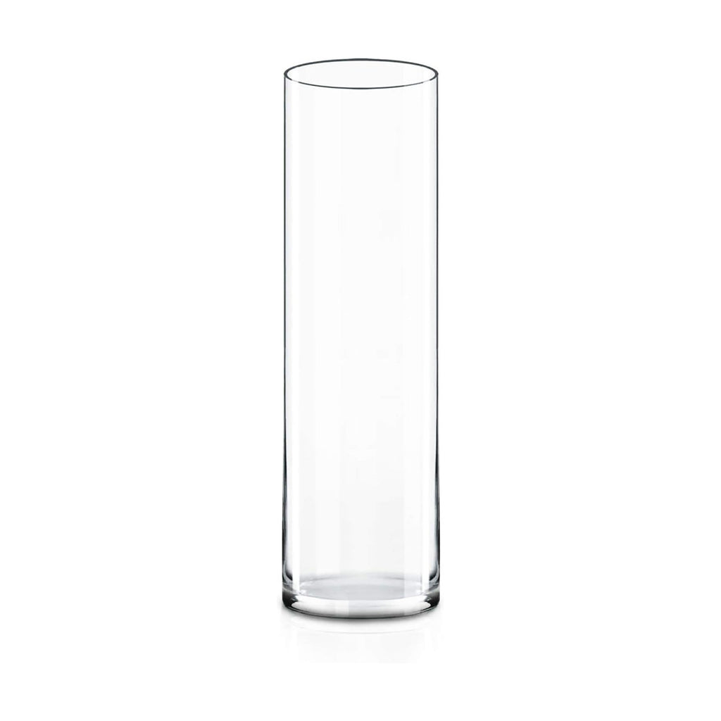 CYS Excel (H:16” D:4”) Tall Clear Glass Cylinder Vase | Multiple Size Choices Glass Flower Vase Centerpieces | Tall Hurricane Floating Candle Holder