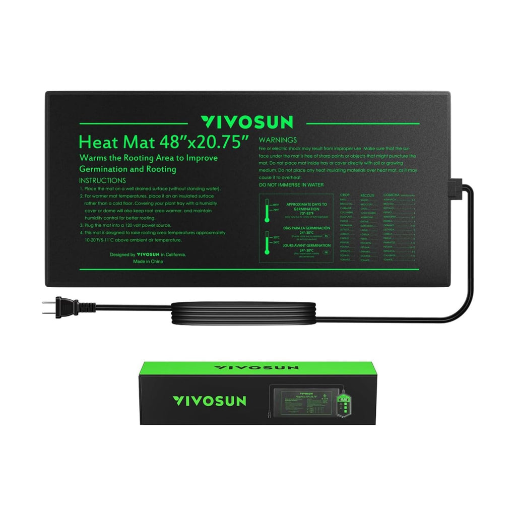 VIVOSUN 48" x 20.75" Durable Waterproof Seedling Heat Mat | UL & MET-Certified Warm Hydroponic Heating Pad for