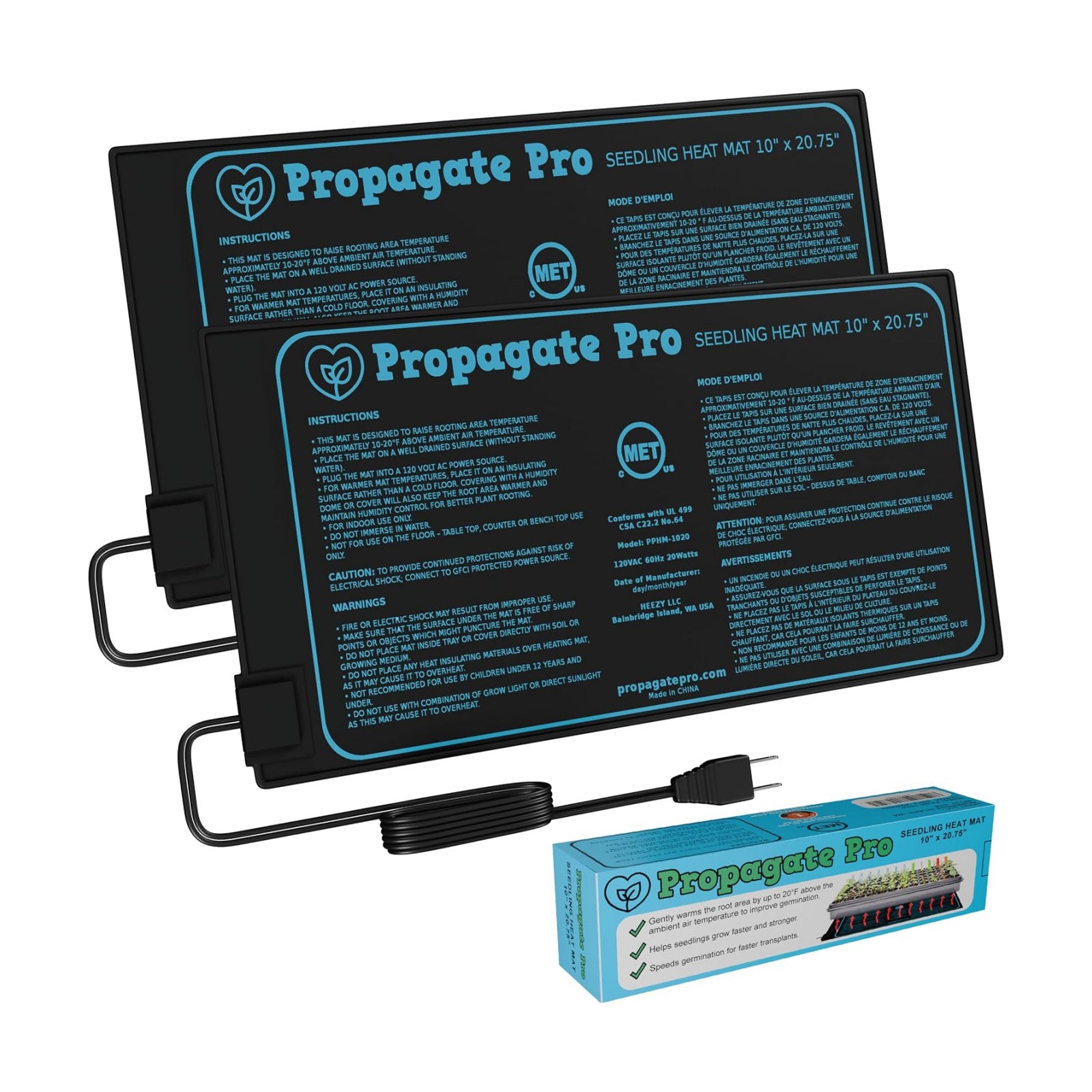 Seedling Heating Mat | Fits (1) Standard 1020 Tray | Germination Grow Heat Pad for Seed & Starter Plants Soil Warmer