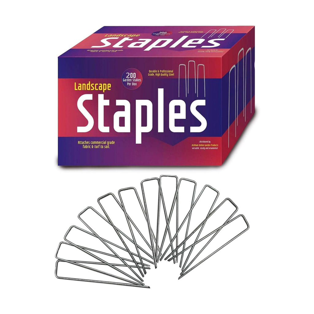 Ashman 200 Pack Galvanized Garden Stakes Landscape Staples and Fence Stake Sod Staples - Heavy Duty & Anti Rust Zinc
