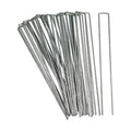 Sunnydaze 25-Pack Steel Galvanized Garden Stakes for Landscaping, 12-Inch | Extra-Long Length, U-Shape Landscape