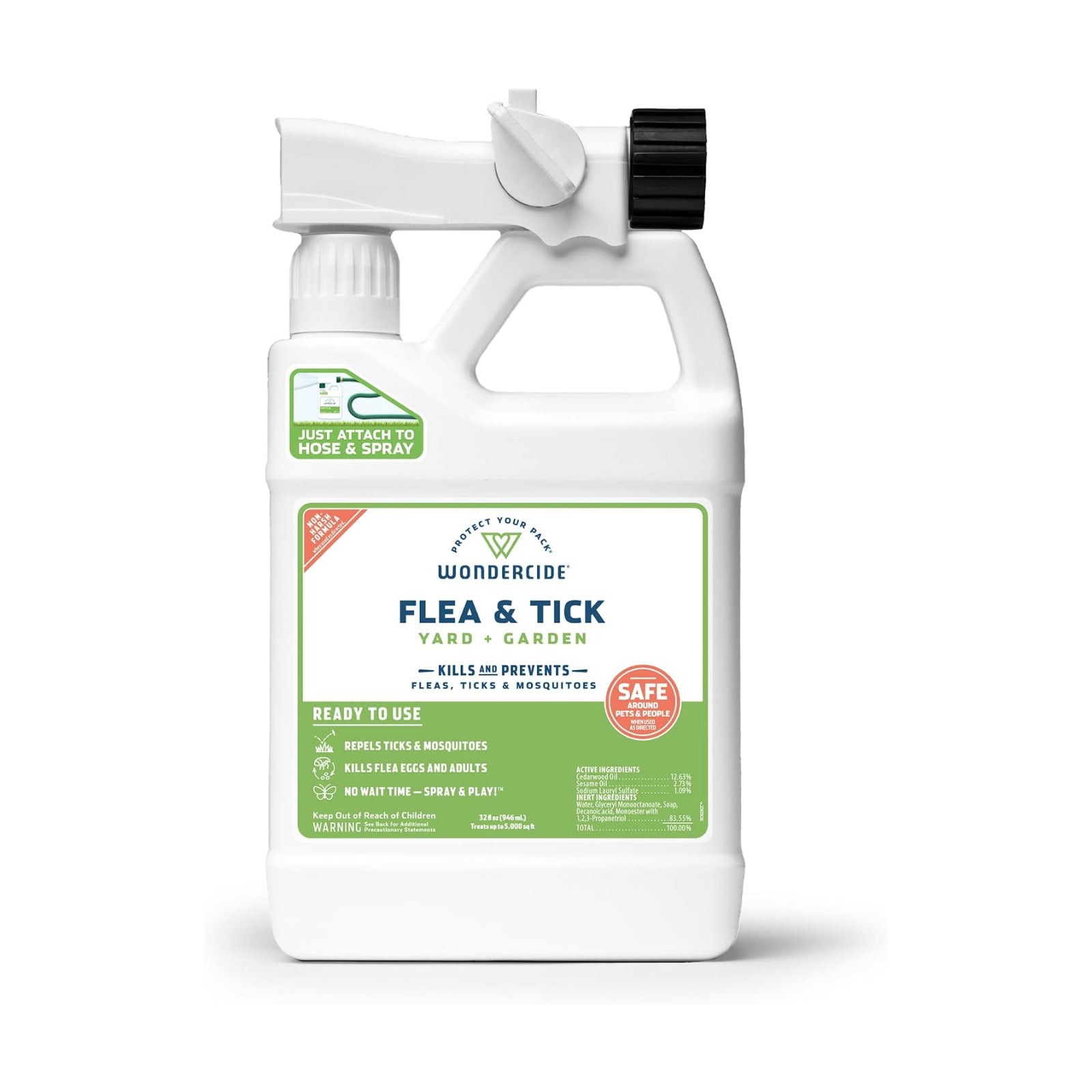Wondercide - Flea & Tick Yard Spray with Natural Essential Oils - 32 oz | Ready to Use Killer, Treatment, and Repellent