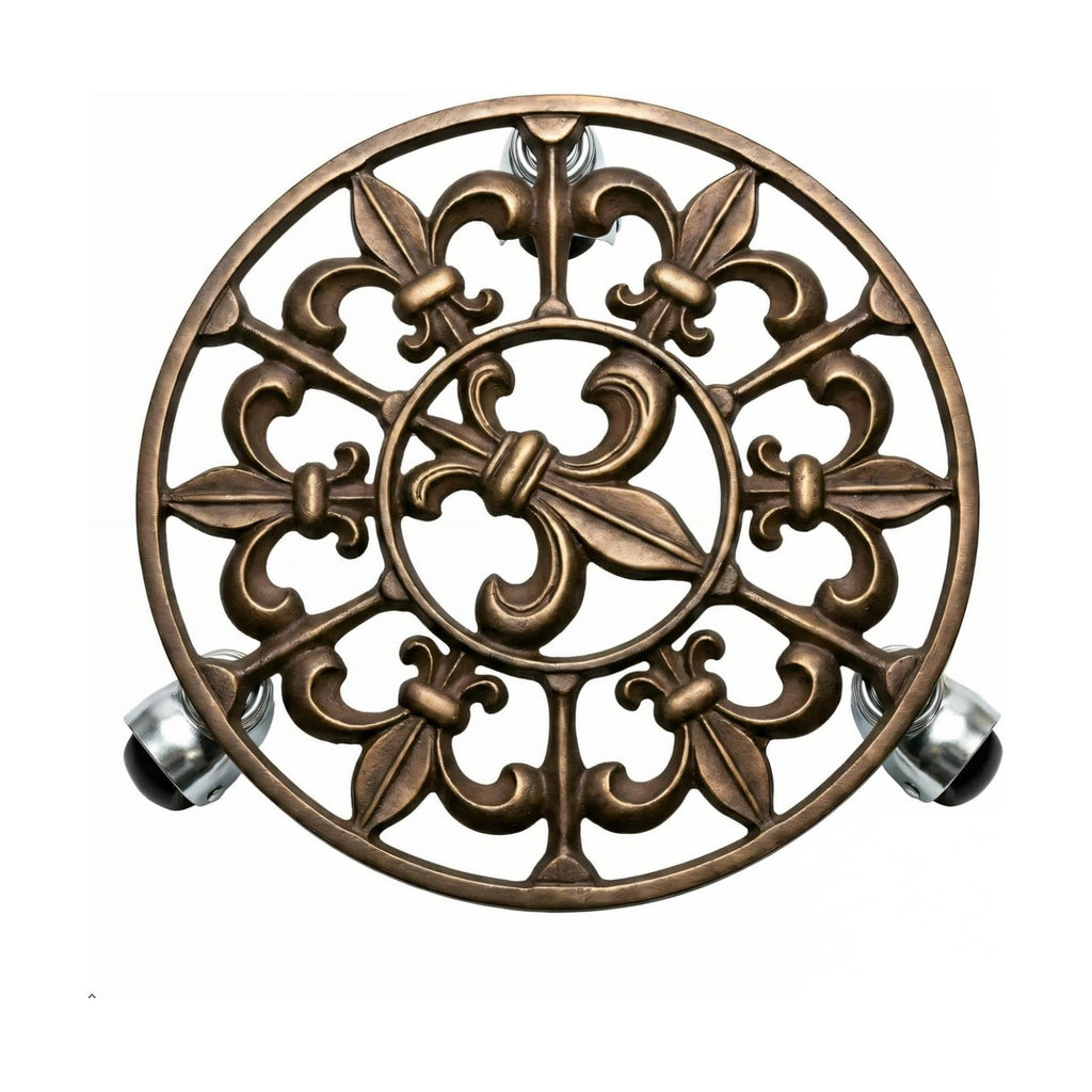 Comfy Hour 11" Heavy Duty Cast Iron Rolling Plant Stand, Large Plant Caddy with Wheels, Industrial Strength Metal