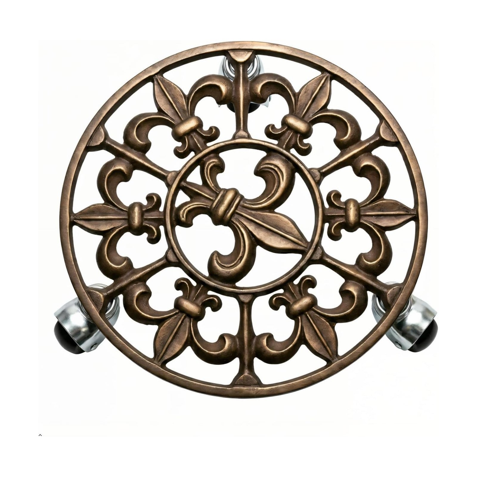Comfy Hour 11" Heavy Duty Cast Iron Rolling Plant Stand, Large Plant Caddy with Wheels, Industrial Strength Metal