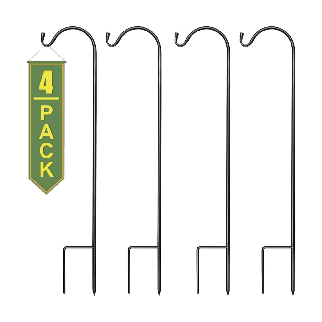 Sorbus® Shepherd's Hooks - Set of 4 Extendable Garden Planter Stakes for Bird Feeders, Outdoor Décor, Plants, Lights