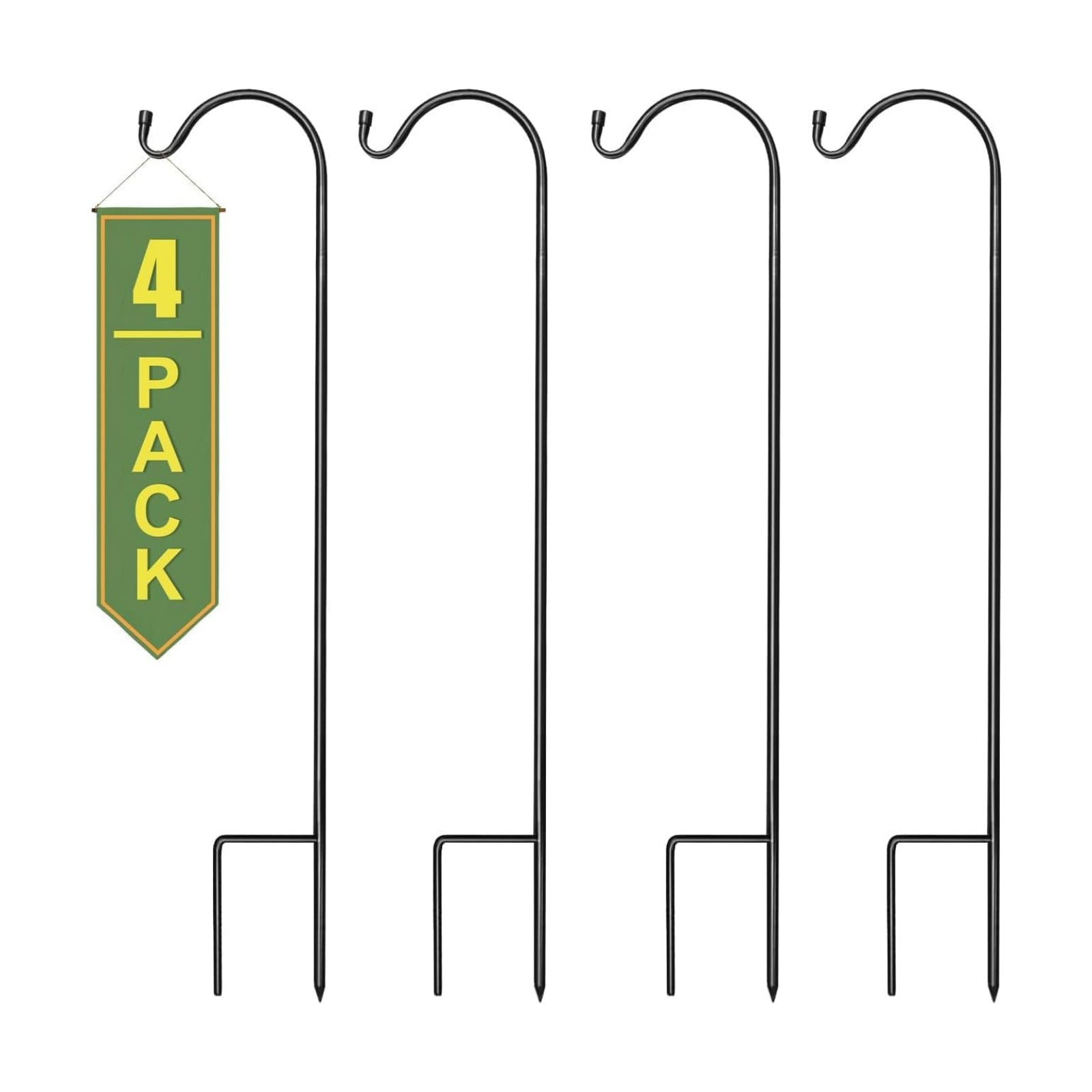 Sorbus® Shepherd's Hooks - Set of 4 Extendable Garden Planter Stakes for Bird Feeders, Outdoor Décor, Plants, Lights