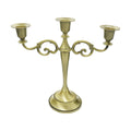 3-Arm Metal Candelabra Candle Holder Table Centerpiece, Bronze