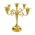 5-Arm Metal Candelabra Candle Holder Table Centerpiece, Gold