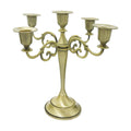 5-Arm Metal Candelabra Candle Holder Table Centerpiece, Pewter