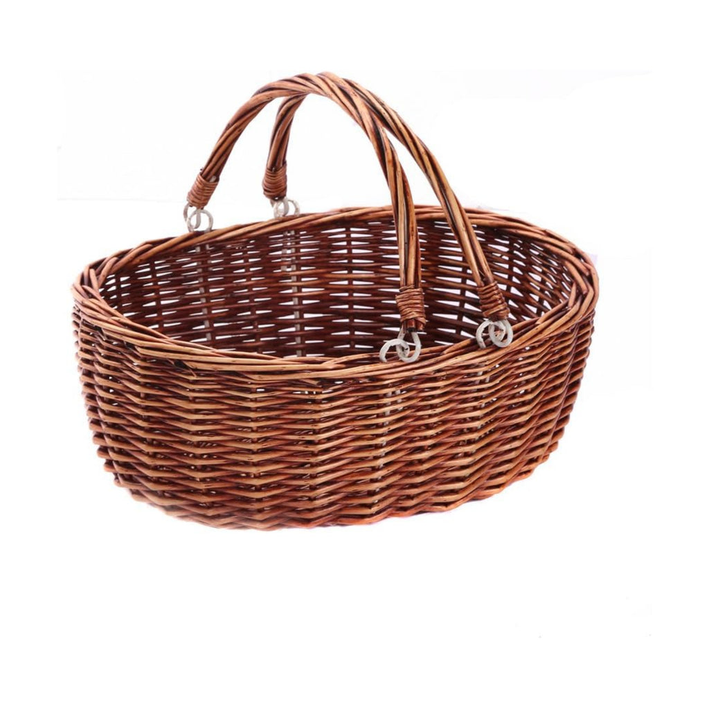 Wicker Picnic Baskets with Handles.Kingwillow. (Brown)