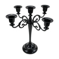 5-Arm Metal Candelabra Candle Holder Table Centerpiece, Black