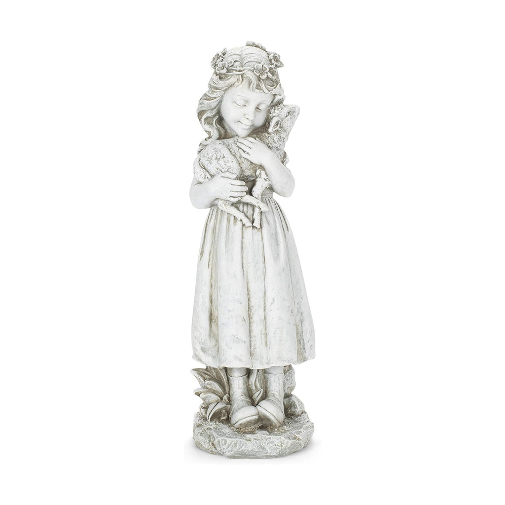 Joseph's Studio by Roman Inc. Girl with Lamb Garden Statue, Resin and Stone, Religious Sculpture, Garden Collection