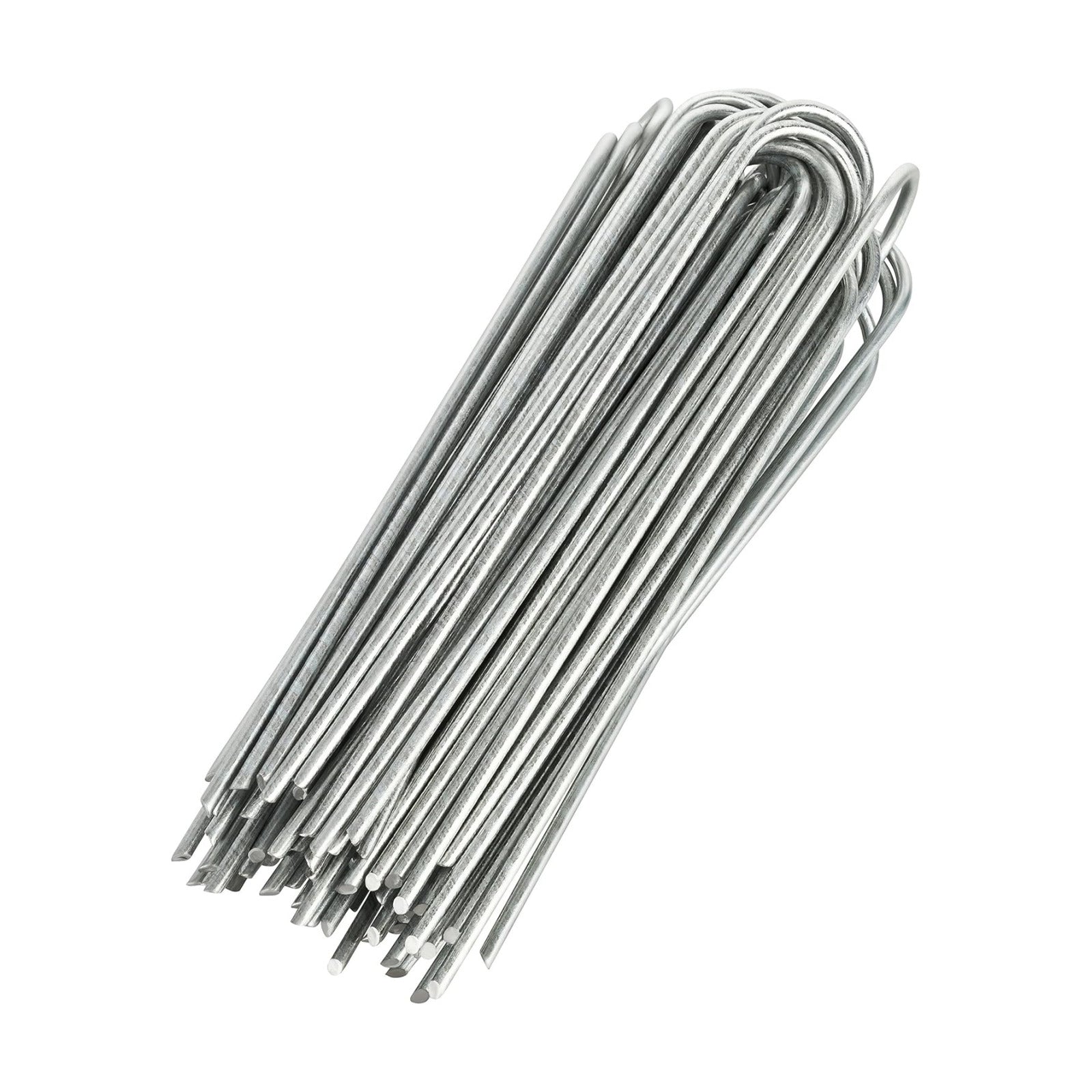 GardenMate 100-Pack Anti-Rust 8 Inch 9 Gauge Heavy-Duty U-Shaped Garden Securing Stakes/Spikes/Pins/Pegs - Hot Dipped