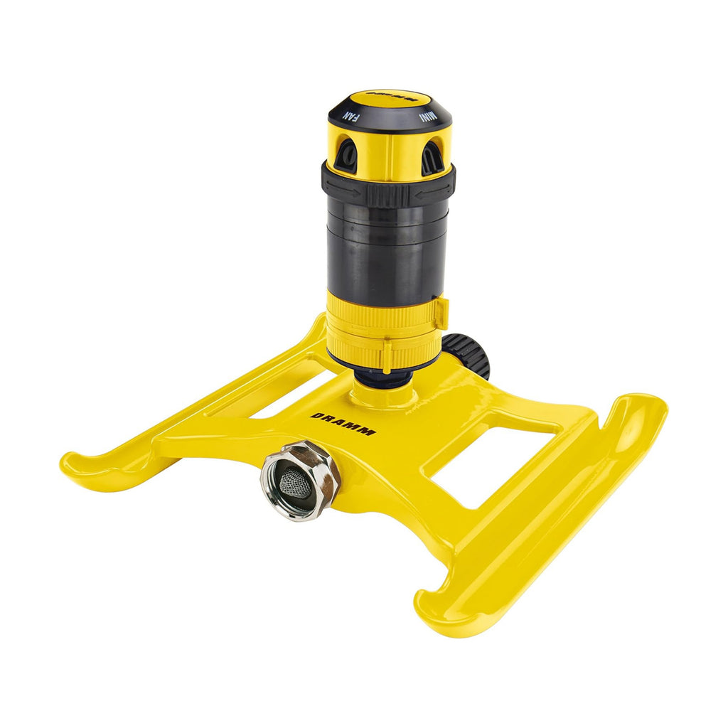 Dramm ColorStorm Gear Drive Sprinkler on Heavy Duty,Durable Metal Base, 4 Patterns, Ideal for Small, Medium & Large