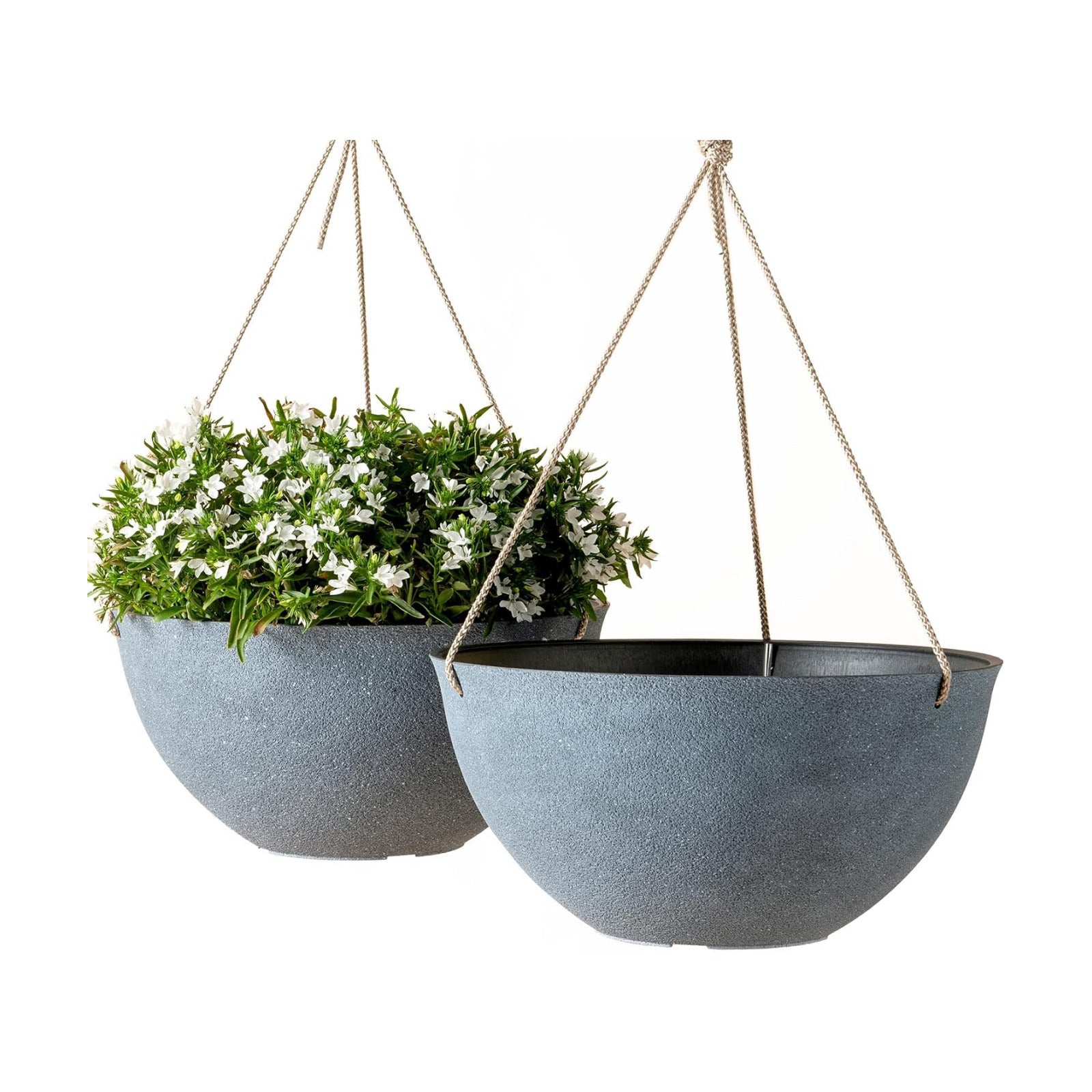 LA JOLIE MUSE Hanging Planter Baskets for Outdoor Plants, Set of 2, 13 Inch | Large Hanging Baskets with Drainage