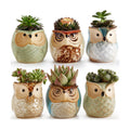Owl Pot Ceramic Flowing Glaze Base Serial Set Succulent Plant Pot Cactus Plant Pot Flower Pot Container Planter with