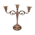 3-Arm Metal Candelabra Candle Holder Table Centerpiece, Bronze