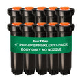 Rain Bird 1804LN 1800 Series Professional Pop-Up Sprinkler Body Only No Nozzle - 10Pack, 4 in Pop Up Irrigation