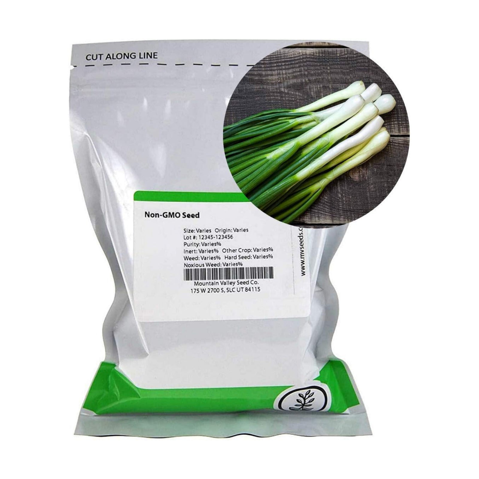 Mountain Valley Seed Co Tokyo Long White Bunching Onion Garden Seeds - 4 Oz | ~33,600 Seeds - Non-GMO, Heirloom