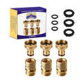 Garden Hose Quick Connect Fittings ¾ Inch GHT Solid Brass Leak Proof to 200 PSI Heavy Duty
