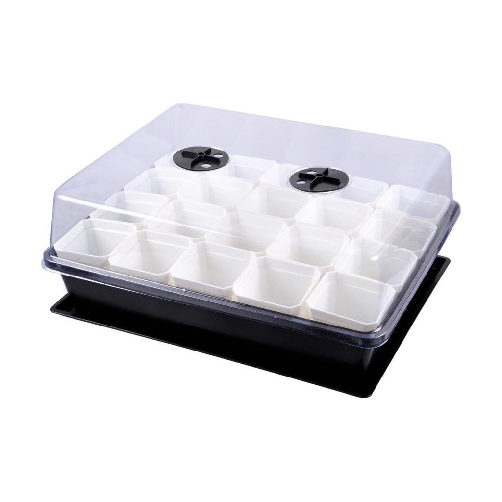 eZAKKA 14.6" x 11.8" Seed Starter Tray Kit with Dome, 20 Cells, White