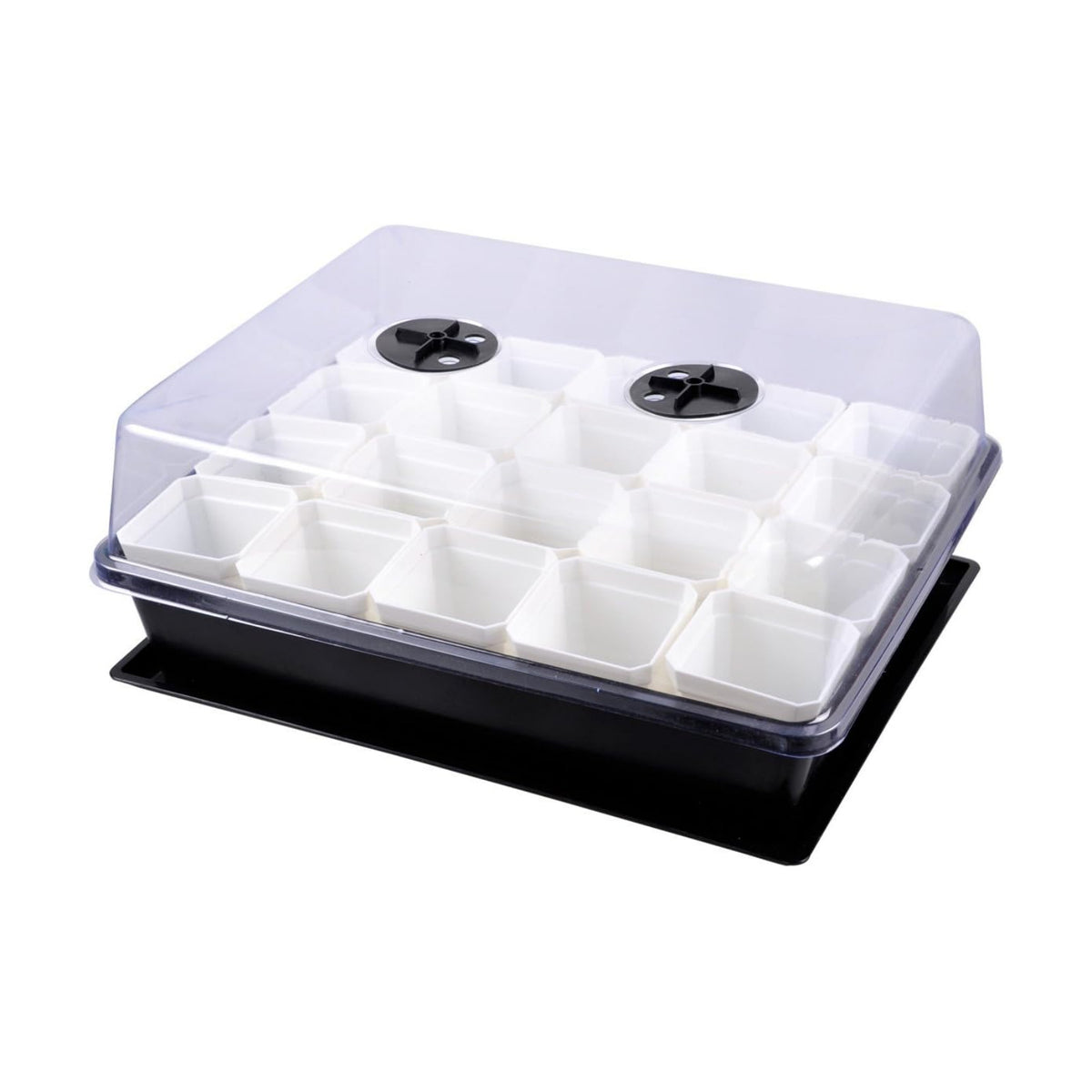 eZAKKA 14.6" x 11.8" Seed Starter Tray Kit with Dome, 20 Cells, White