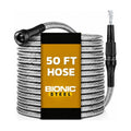BIONIC STEEL 50 Ft Metal Garden Hose with Sprayer Nozzle | Non Kinking Design, Stainless Steel Heavy Duty Water Hose