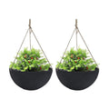 LA JOLIE MUSE Large Hanging Planters for Outdoor Plants, Set of 2, 13 Inch | Black Hanging Baskets with Drainage Holes