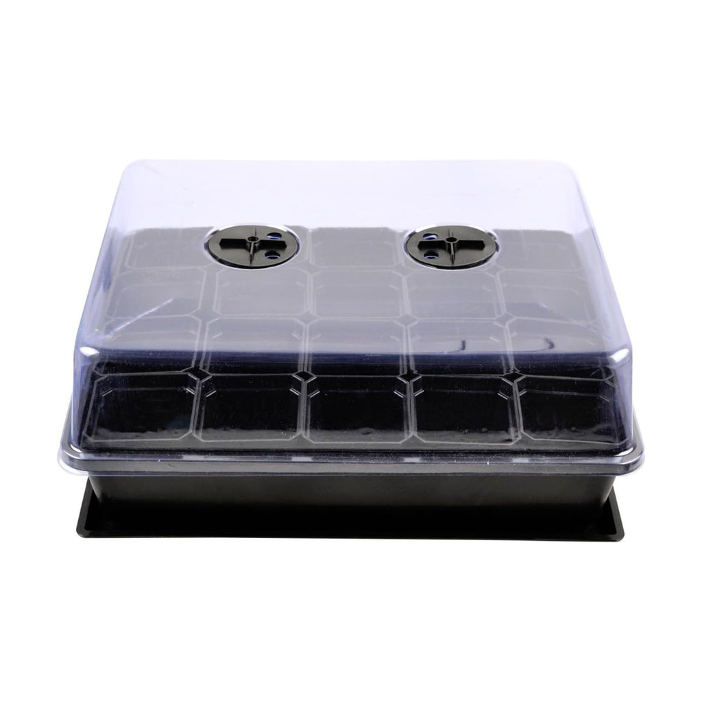 eZAKKA 14.6" x 11.8" Seed Starter Tray Kit with Dome, 20 Cells, Black