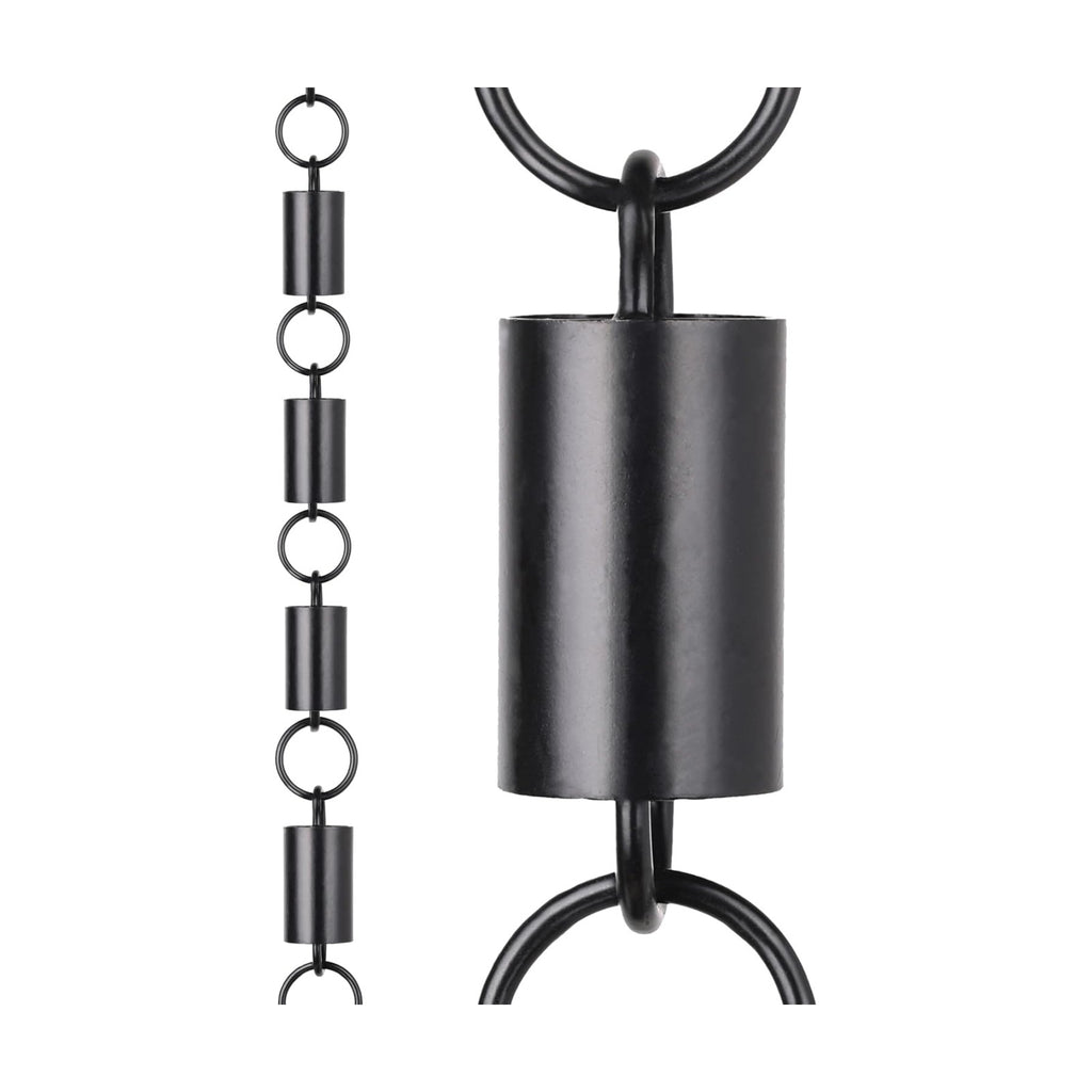 Channel Rain Chains for Gutters 8.5ft Black