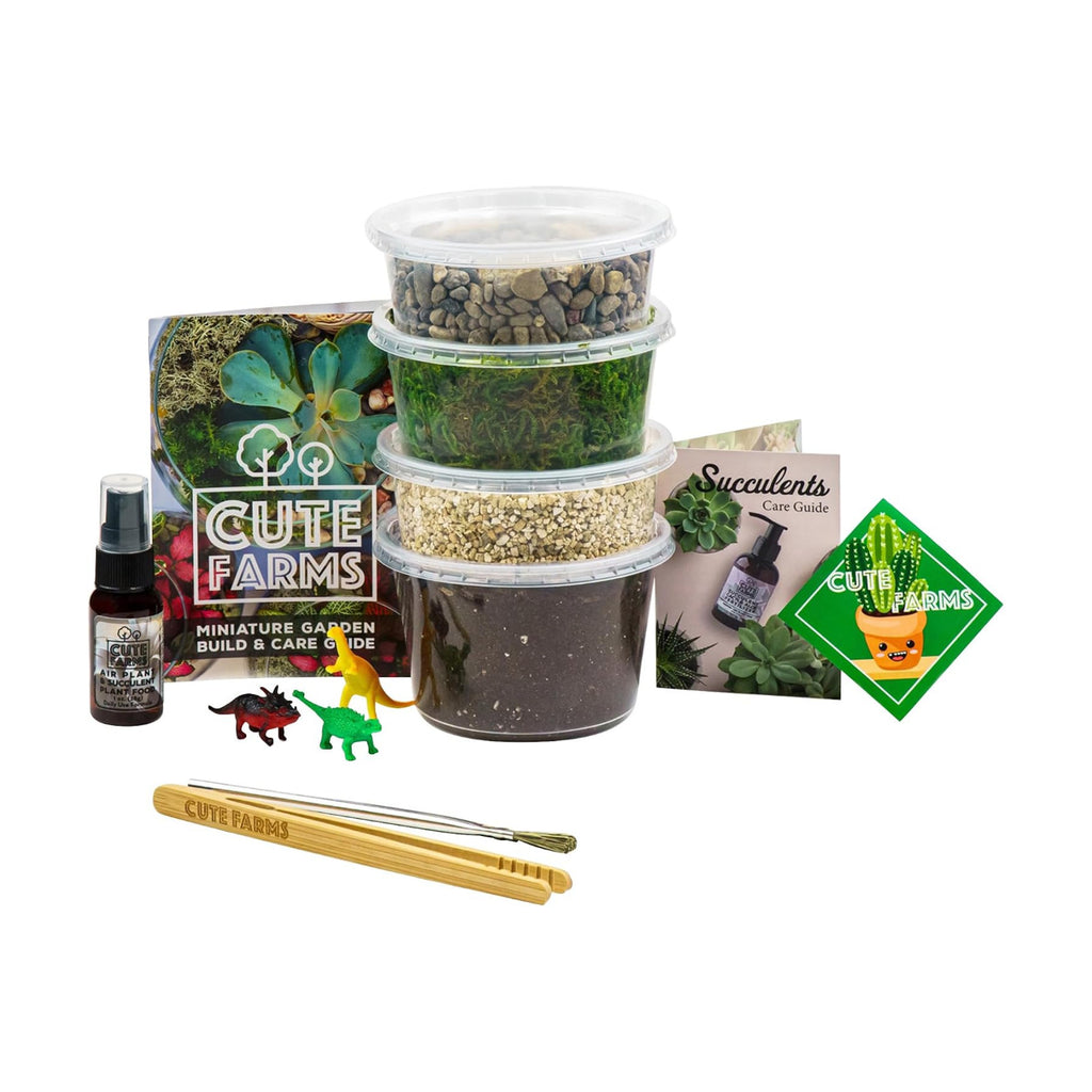 Terrarium Starter Kit | Moss, Vermiculite, Soil, Pebbles, Plant Food, Finishing Tools, Build and Care Guide | DIY