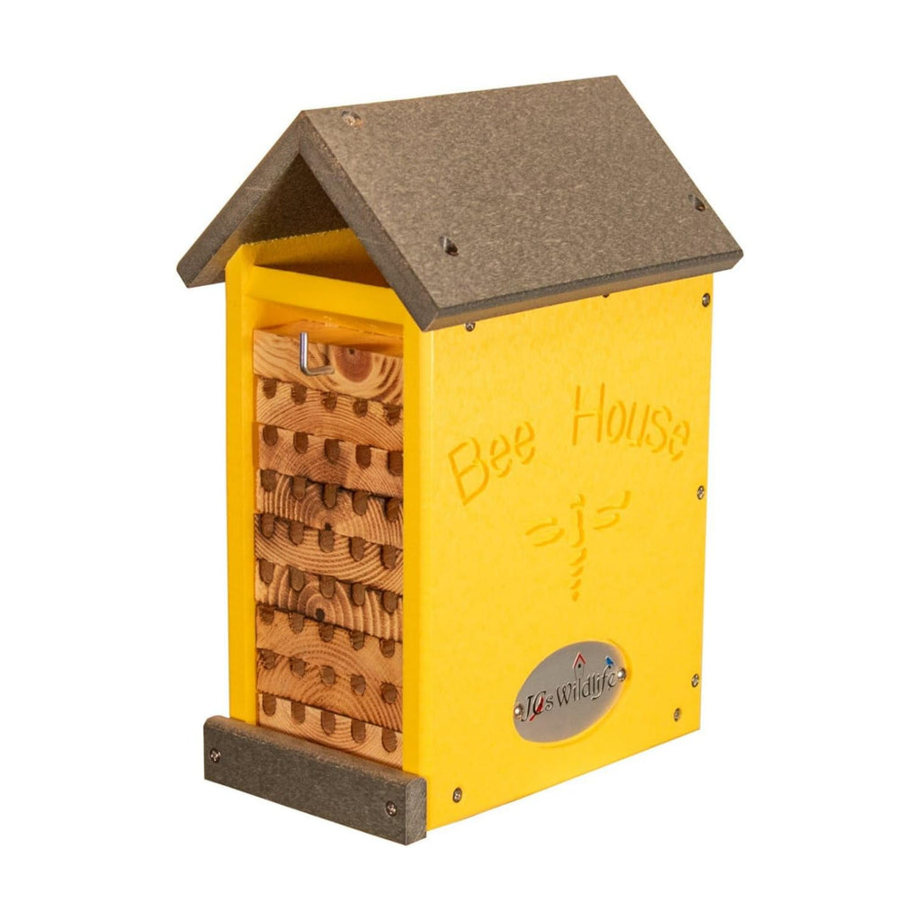 Small Poly Lumber Mason Bee House - Attracts Bee Pollinators in Your Garden - Made in The USA