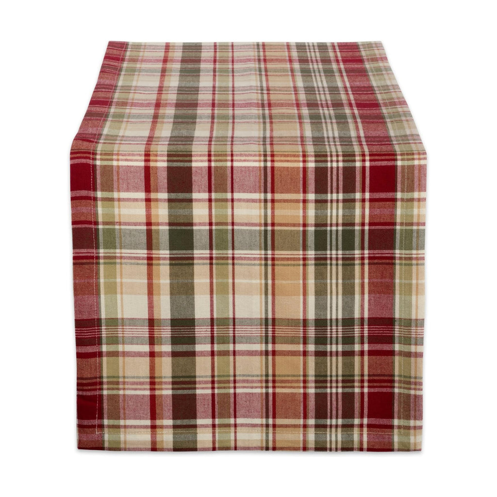 DII Give Thanks Plaid Fall Table Decor, Autumn & Thanksgiving Tabletop Linens, 14x108 Table Runner