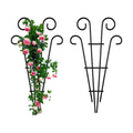 2 Pack 31 Inch Black Coated Wave Pot Metal Trellis Stakes for Climbing Plants Patio Plant Support for Outdoor,Rose