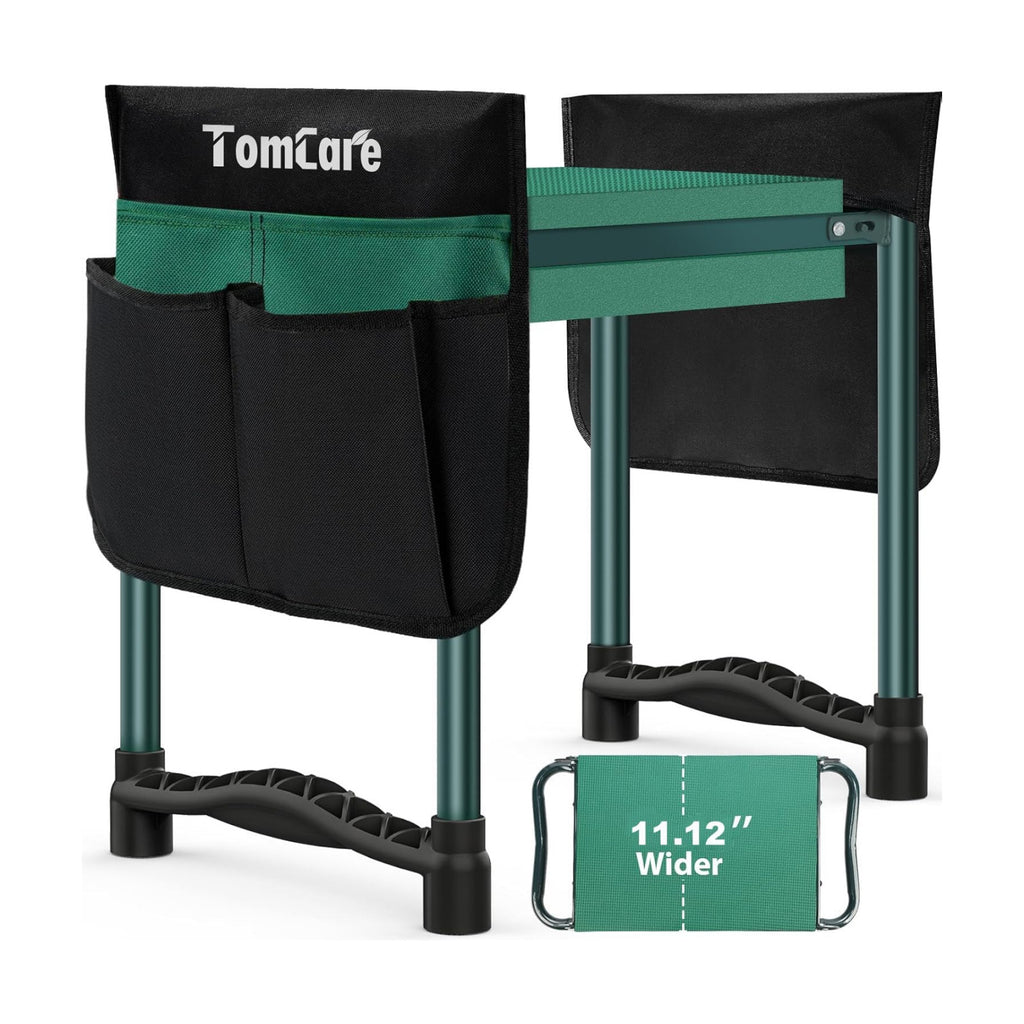TomCare Garden Kneeler and Seat, 11.12" Kneeling Pad Sturdy Garden Bench | Heavy Duty Garden Stool, 450 lbs Load