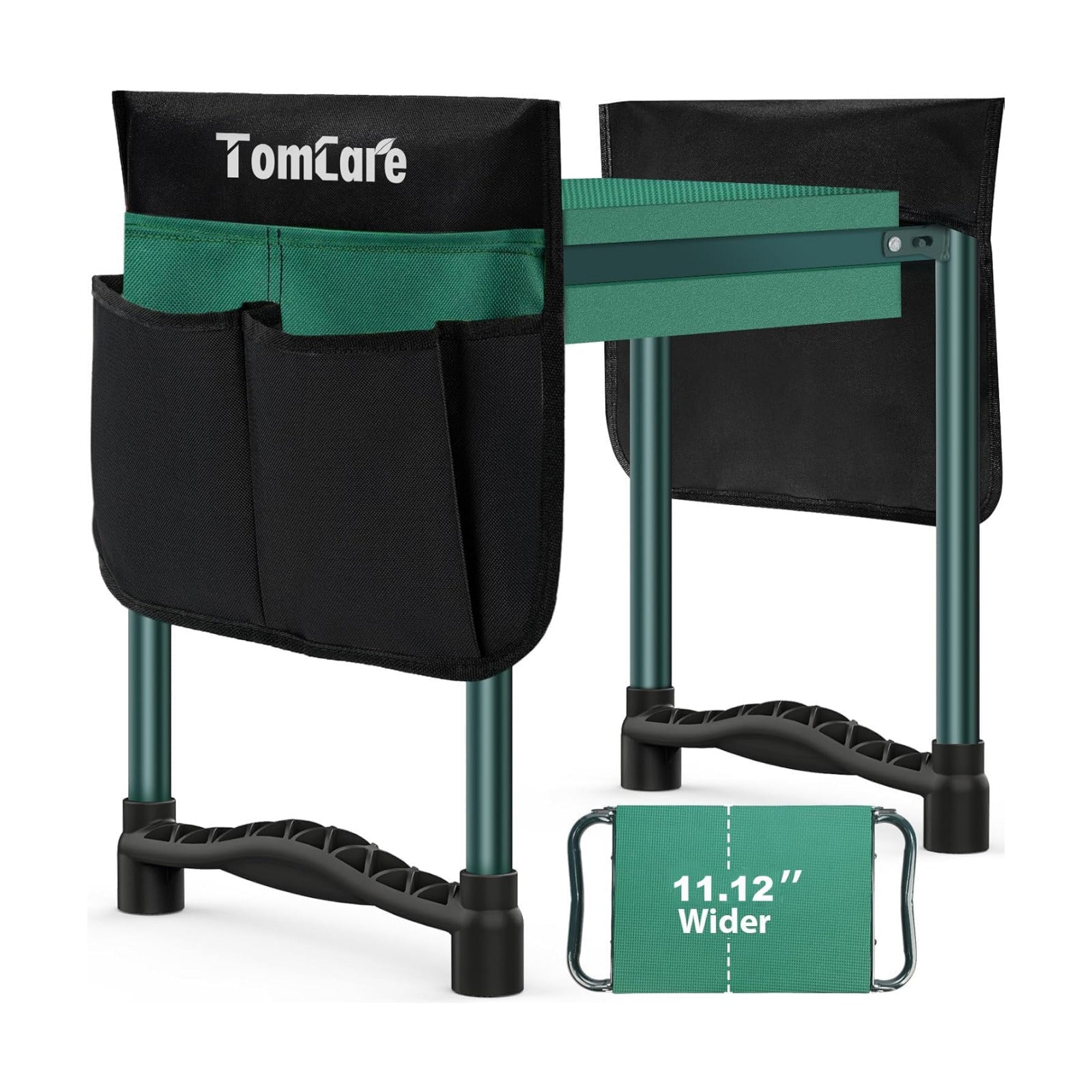 TomCare Garden Kneeler and Seat, 11.12" Kneeling Pad Sturdy Garden Bench | Heavy Duty Garden Stool, 450 lbs Load