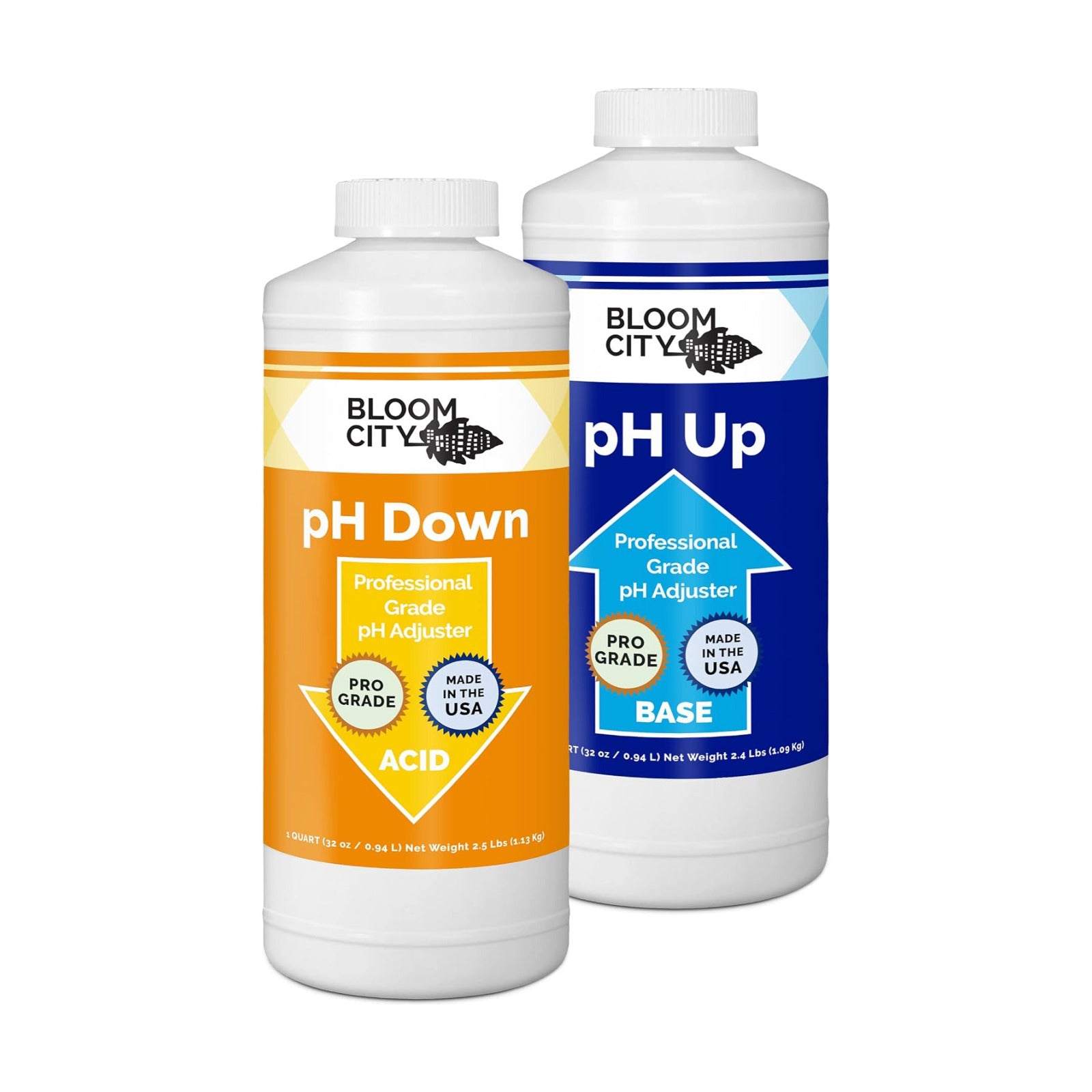 Bloom City pH Up & Down Control Kit for Optimal Nutrient Uptake, 1 Quart | Helps Avoid Nutrient Lockout, For Hydroponic