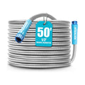 Aqua Joe 50-Foot Heavy Duty Garden Hose, Spiral 304 Stainless Steel Metal Hose, Puncture Proof, 1/2 Inch Diameter with