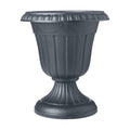 Arcadia Garden Products PL00GY Classic Traditional Plastic Urn Planter Indoor/Outdoor, 16" x 18", Gray