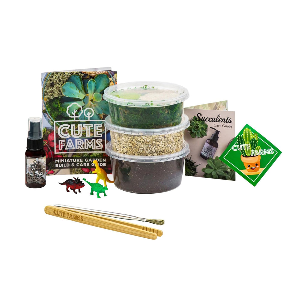 Terrarium Starter Kit | Moss, Vermiculite, Soil, Pebbles, Plant Food, Finishing Tools, Build and Care Guide | DIY