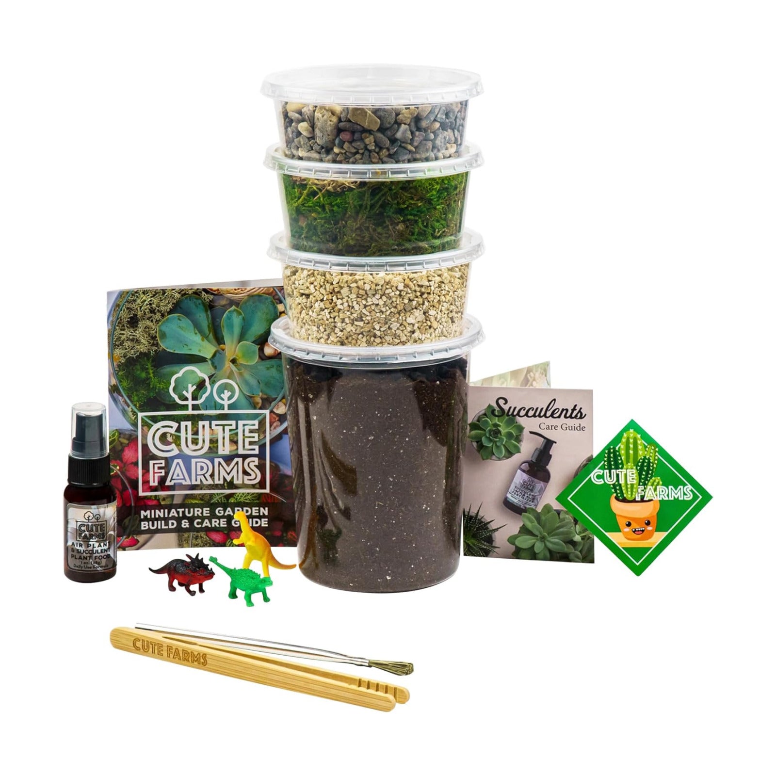 Terrarium Starter Kit | Moss, Vermiculite, Soil, Pebbles, Plant Food, Finishing Tools, Build and Care Guide | DIY