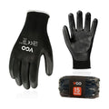Vgo... 15-Pairs Safety Work Gloves, Gardening Gloves, Polyurethane Coated, Dipping Gloves, Latex Free (Size XL, Black