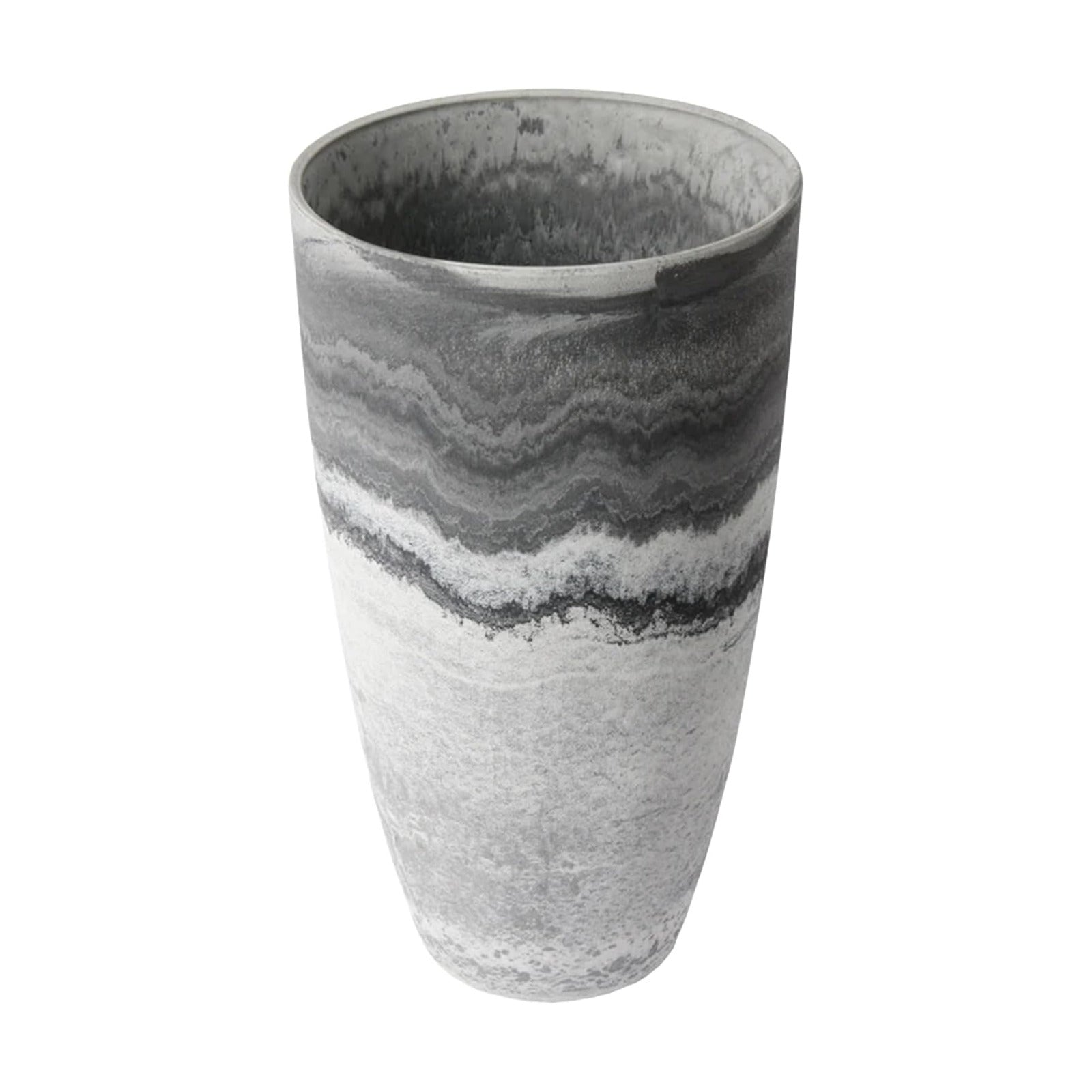 Algreen Products Acerra Composite Vase Planter with Drainage Hole, Decorative Texture, Removable Plug for Lawn and