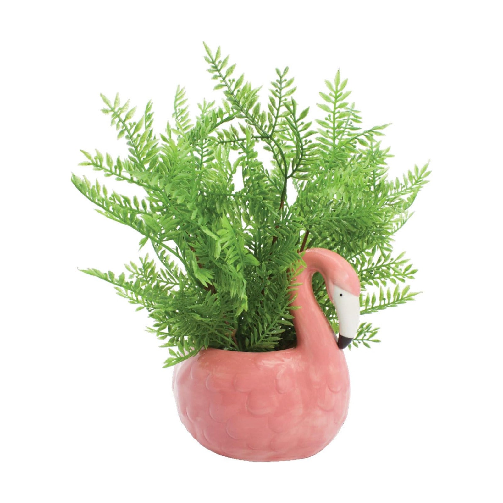 Streamline Imagined Cute Flamingo Planter Pot, Drainage Hole