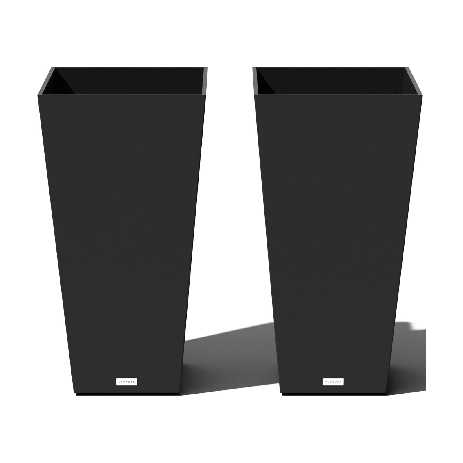 Veradek Pure Series Taper Planter - Tall Tapered Outdoor Planter with Shelf | Made From Durable Plastic Featuring a
