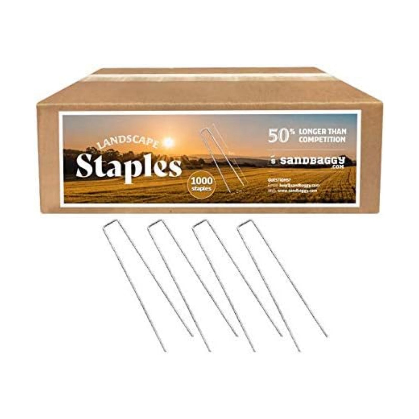 Sandbaggy Landscape Staples 9 Inch Extra Long (11 Gauge) ~ Fabric Pins Garden Lawn Heavy Duty - Fence Anchors - Great